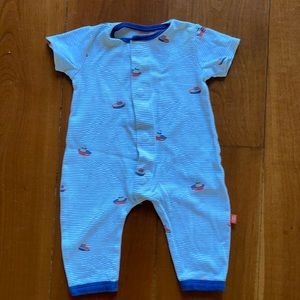 Magnificent Baby Magnetic Me Boys Tug Boat footless onesie 6-9 months